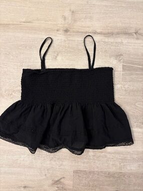 American Eagle Outfitters Black Smocked Tube Top